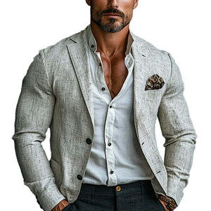 Men's Casual Cotton And Linen Blazer
