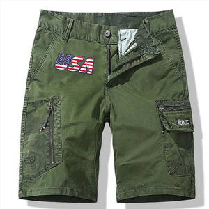 USA FLAGGE BAUMWOLLE HERREN LOSE ÜBERGROSSE MULTITASCHEN MILITÄRUNIFORM CARGO-SHORTS