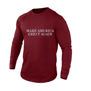 MAKE AMERICA GREAT AGAIN Langarm-T-Shirt aus 100 % Baumwolle mit Raglan-Grafik