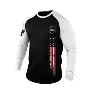 1776 USA FLAGGE RAGLAN GRAFIK LANGARM T-SHIRT