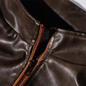 Men's Vintage Zipper Leather Jacket