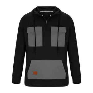 Men's Colorblock Pocket Half Zip Hoodie