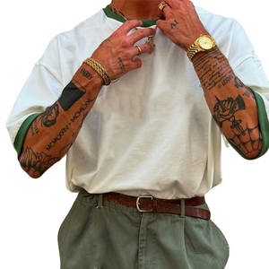 Herren-T-Shirt aus kontrastierender Baumwolle mit kurzen Ärmeln