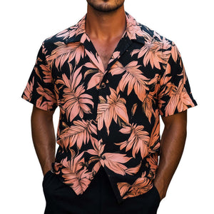 Men's Summer Hawaiian Retro Print Casual Short Sleeve Shirt