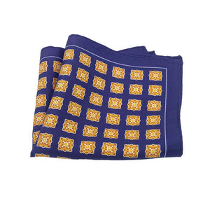 Men's Classic Vintage British Style Pattern Silk Blazer Pocket Scarf