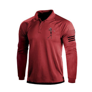 Langärmliges Poloshirt mit Totenkopf-Print und Raglanärmeln