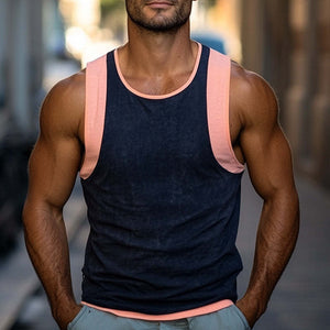 Men's Summer Basic Skin-Friendly Slim Color Matching Tank Top