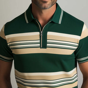 Herren-Poloshirt mit Kontrastdruck, kurzärmelig, Frühlingsmode