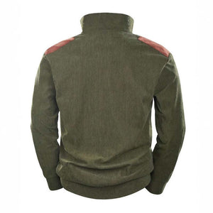 Men's Vintage Patchwork Stand Collar Sweatshirt