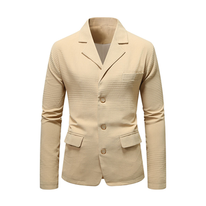 Men's Classic Casual Slim Fit Single Breasted Waffle Blazer