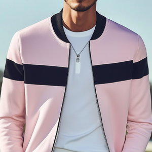 Klassische, lässige Herrenjacke aus Air-Layer-Stoff mit Kontrastnähten