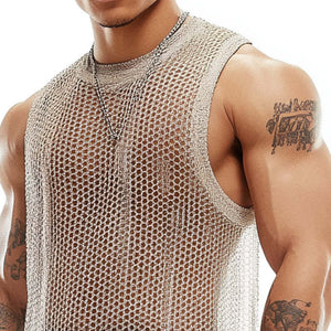Men's Breathable Mesh Crew Neck Tank Top