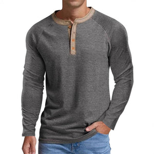 Men's Casual Colorblock Round Neck Raglan Long Sleeve T-Shirt