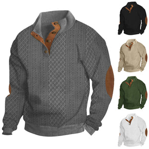 2024 FRÜHJAHR UND HERBST MÄNNER STEHEN KRAGEN LANGARM CASUAL OUTDOOR HOODIE JACQUARD GESTRICKTES SWEATSHIRT