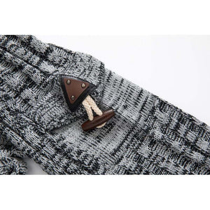 Slim Fit Langarm-Strick-Hoodie für Herren