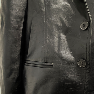 Men's Classic Vintage Slim Fit Leather Blazer