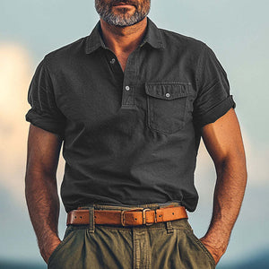 Men's Summer Comfort Distressed Polo Neck T-Shirt