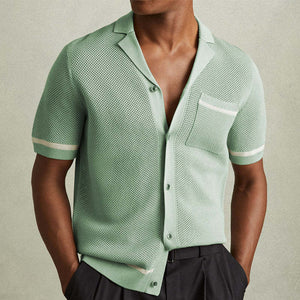 Men's Casual Short Sleeve Knitted Shirt