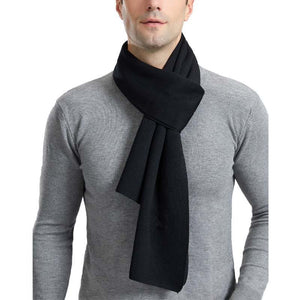 Men's Classic Solid Warm Knit Scarf