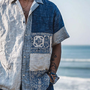 Men's Casual Bohemian Printed Short Sleeve Shirt