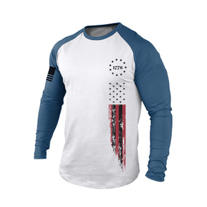 1776 USA FLAGGE RAGLAN GRAFIK LANGARM T-SHIRT