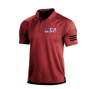 Poloshirt mit USA-Flagge und Raglan-Grafik