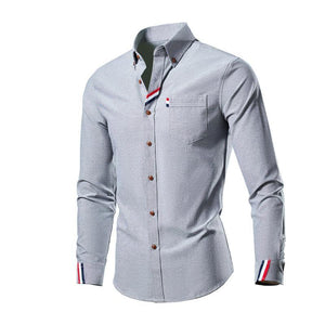 Men's Casual Multicolor Long Sleeve Shirt Loose Shirt