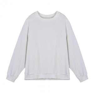 Men's Solid Color Textured Round Neck Long Sleeve T-shirt