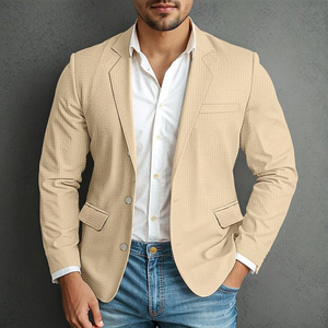 Men's Classic Casual Slim Fit Single Breasted Waffle Blazer