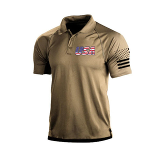 Poloshirt mit USA-Flagge und Raglan-Grafik