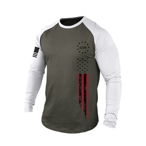 1776 USA FLAGGE RAGLAN GRAFIK LANGARM T-SHIRT