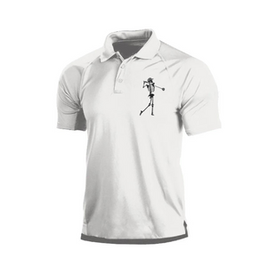 POLOSHIRT MIT RAGLAN-GRAFIK UND SKELETTDRUCK