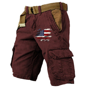 USA BAUMWOLLSHORTS SPORT LOSE UND STRAPAZIERFÄHIGE FREIZEITHOSE CARGOHOSE