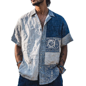 Men's Casual Bohemian Printed Short Sleeve Shirt