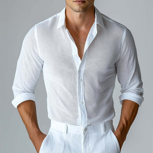 Lässiges, cooles Langarmhemd mit Revers für Herren