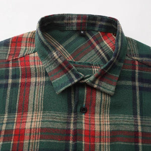 Men's Retro Casual Christmas Plaid Lapel Long Sleeve Shirt