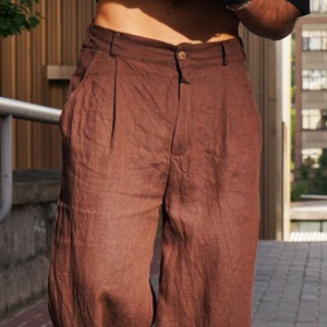 Herren Frühlingsmode Lässige Lose Baumwoll- Und Leinenhosen