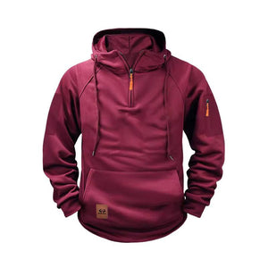 Herren Solid Zip-Up Hoodie Raglan Sleeve Sweatshirt