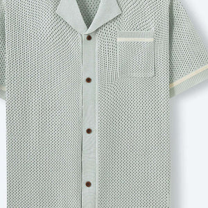 Men's Casual Short Sleeve Knitted Shirt