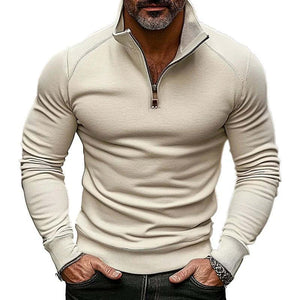 Lässiges, einfarbiges Sweatshirt mit Stehkragen für Herren