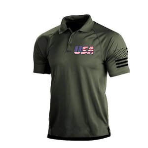 Poloshirt mit USA-Flagge und Raglan-Grafik