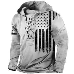 Amerikanische Flagge mit Adler Herren Patriotischer Retro Hoodie