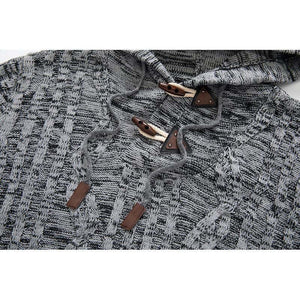 Slim Fit Langarm-Strick-Hoodie für Herren