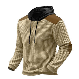Langarm-Hoodie im Jacquard-Colorblock-Design für Herren