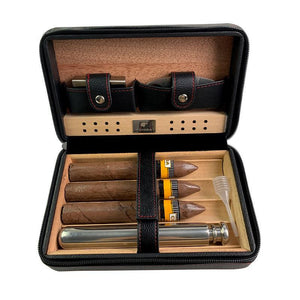 Tragbarer Zigarrenhumidor aus Leder für Herren, Aufbewahrungstasche