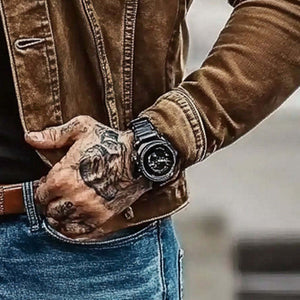 Herren-Jeansjacke im Vintage-Stil mit verwaschenem Used-Look