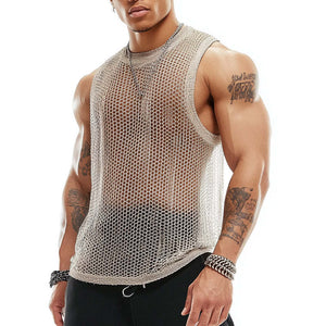 Men's Breathable Mesh Crew Neck Tank Top