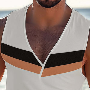 Men's Summer Cool Deep V Neck Tank Top