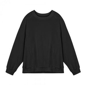 Men's Solid Color Textured Round Neck Long Sleeve T-shirt