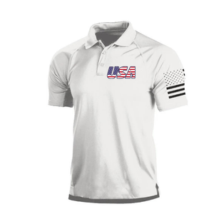 Poloshirt mit USA-Flagge und Raglan-Grafik